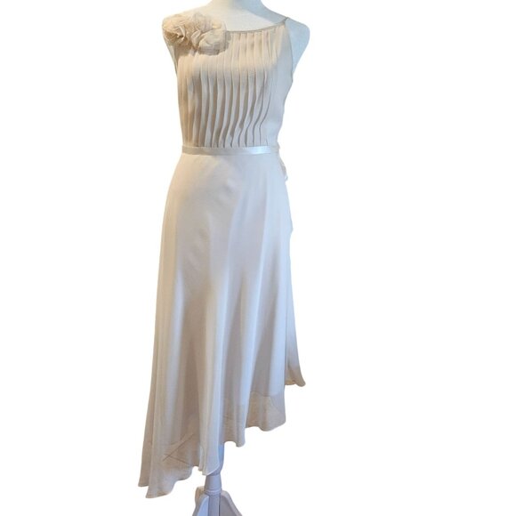 Laundry Ivory 0 Silk Chiffon Midi Dress – Romantic Core Bridalcore Elegance - Picture 2 of 16